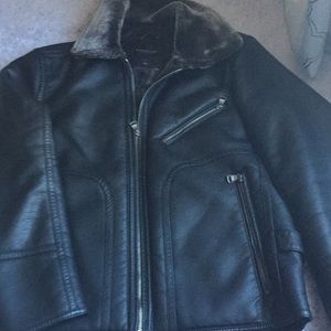 Men’s MARC N.Y. faux fur/leather bomber jacket